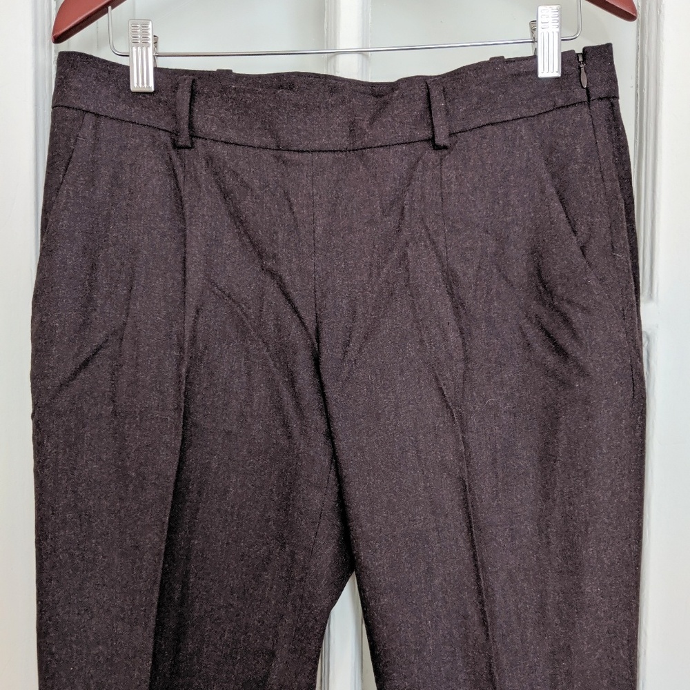 THEORY dark eggplant wool slim dress pants